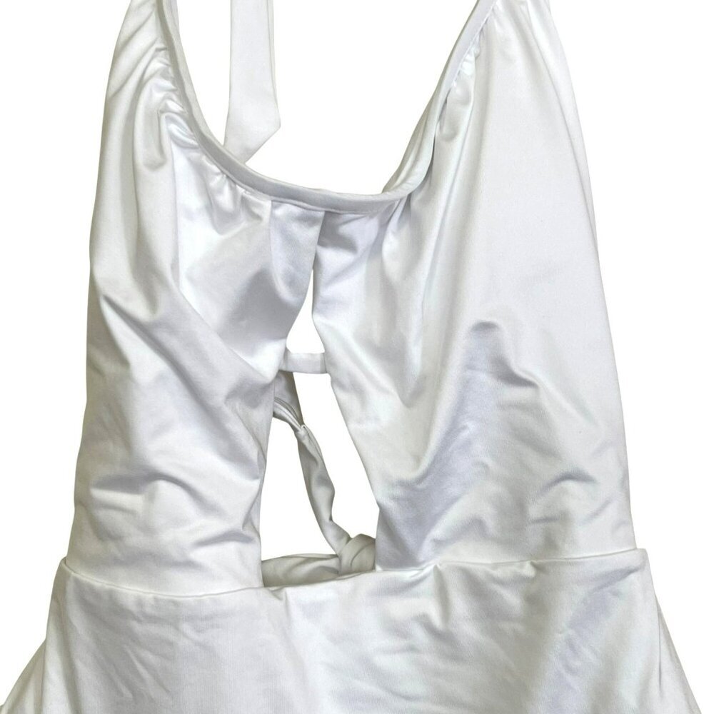 Trina Turk White Halter One-Piece Swimsuit Ring Cutout Size 8 $162 - Picture 4 of 7